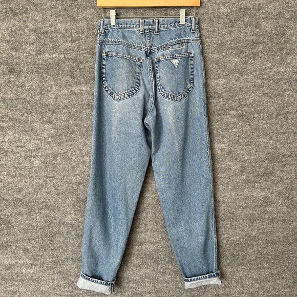 GUESS Other - Vintage Guess Jeans Mens 28 x 32 Tapered Leg Green Triangle 90s Preppy Denim